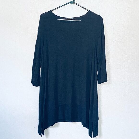 Eileen Fisher Tops - Eileen Fisher Top Womens Size Large Black Tunic Minimalist Classic